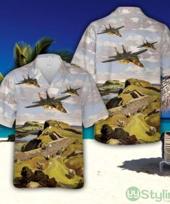 Royal Air Force Tomcat FGR.2 (F-14M) 1980s No 43 Sqn Camo Hawaiian Shirt New Style Hawaii Shirt Product Photo 1