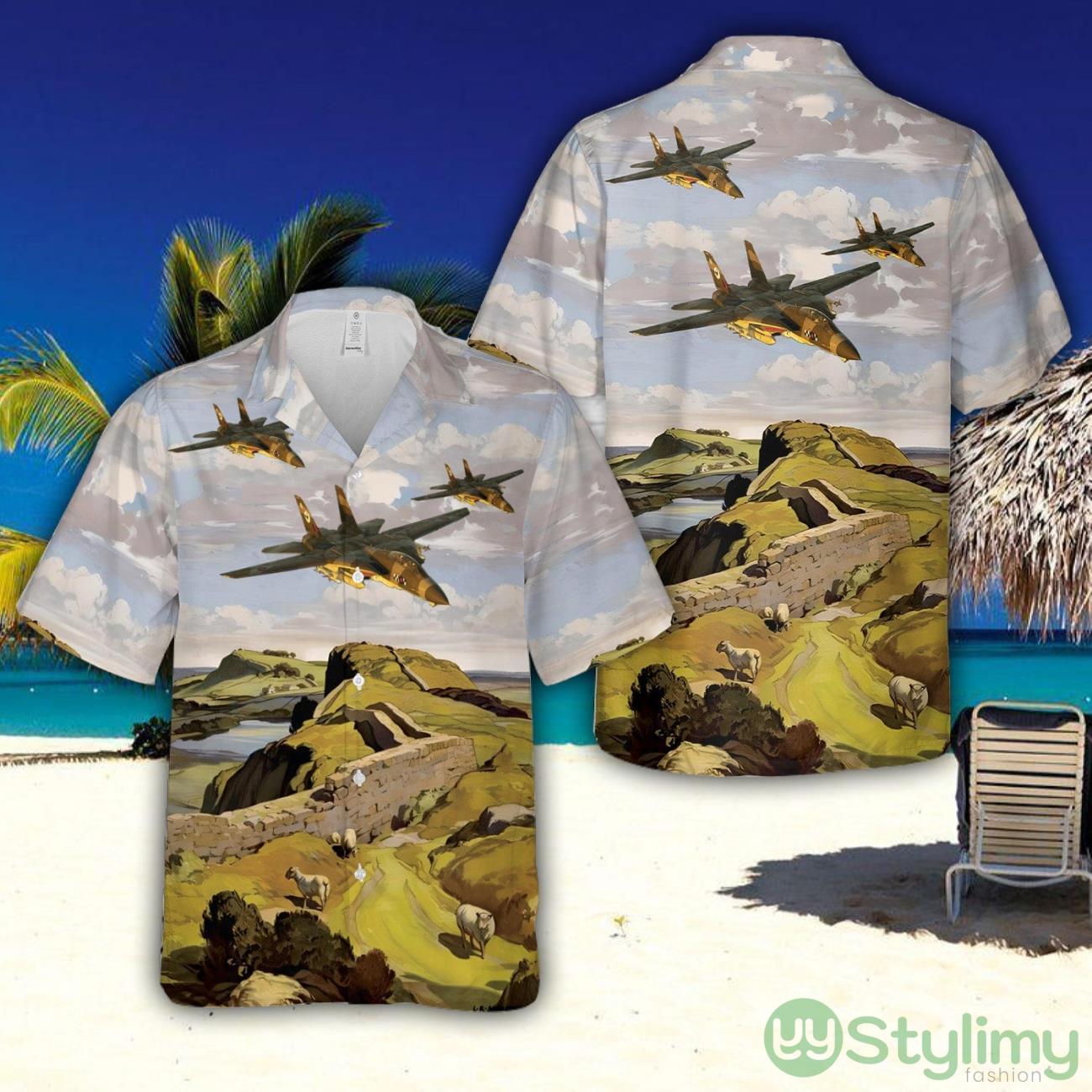 Royal Air Force Tomcat FGR.2 (F-14M) 1980s No 43 Sqn Camo Hawaiian Shirt New Style Hawaii Shirt 2 Royal Air Force Tomcat FGR.2 (F-14M) 1980s No 43 Sqn Camo Hawaiian Shirt New Style Hawaii Shirt Product Photo 1