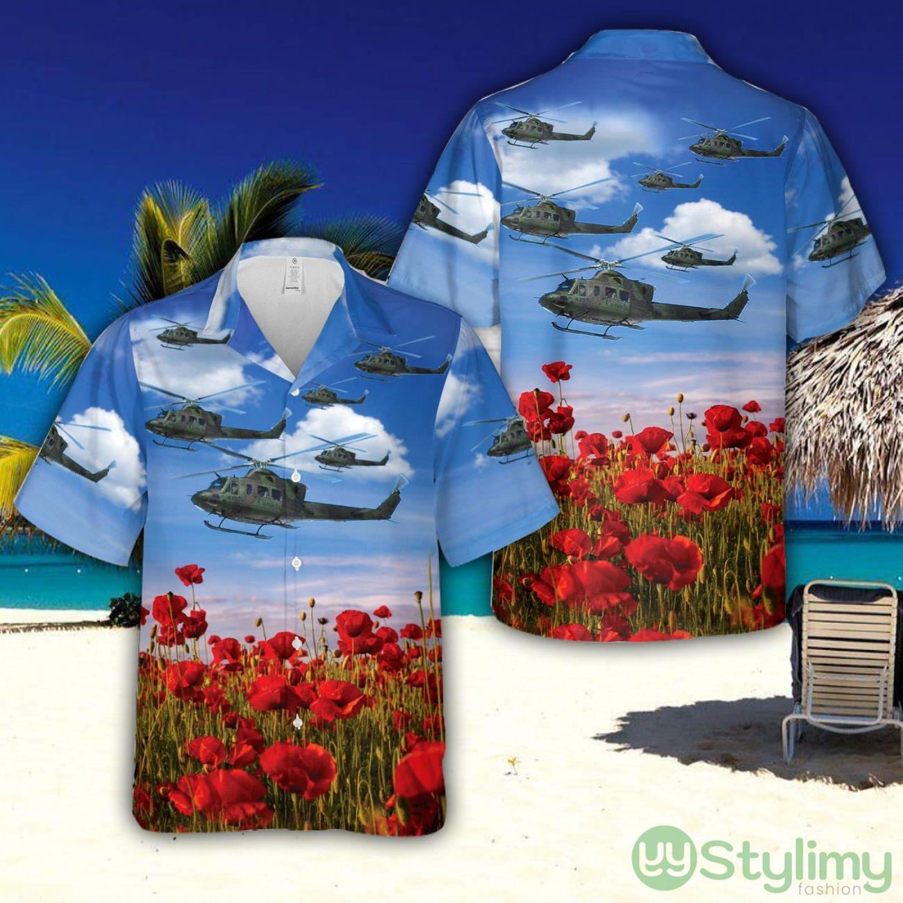 Royal Canadian Air Force Bell CH-146 Griffon ANZAC Day Red Poppy Hawaiian Shirt New Style Hawaii Shirt 2 Royal Canadian Air Force Bell CH-146 Griffon ANZAC Day Red Poppy Hawaiian Shirt New Style Hawaii Shirt Product Photo 1