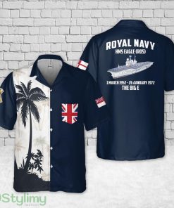 Royal Navy HMS Eagle (R05) Pocket Hawaiian Shirt 3D All Over Printed Summer Shirt Product Photo 1