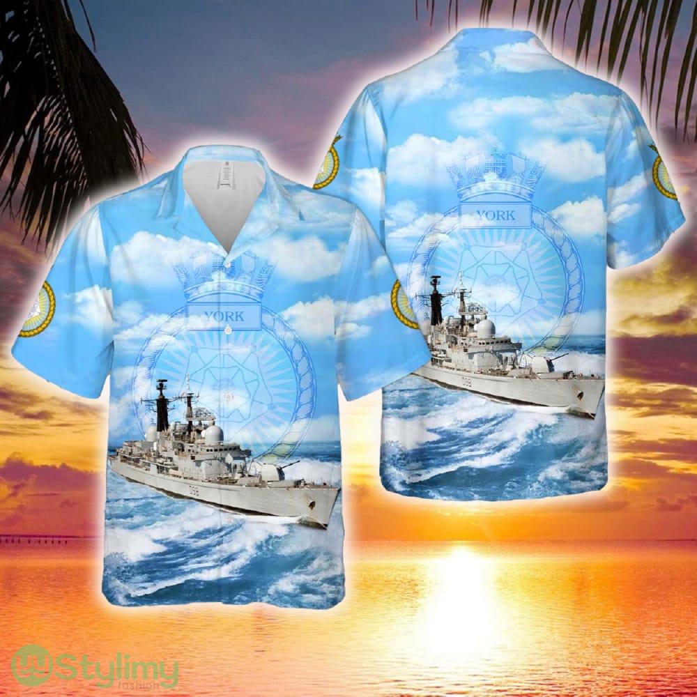 Royal Navy HMS York (D98) Type 42 destroyer Hawaiian Shirt 2 Royal Navy HMS York (D98) Type 42 destroyer Hawaiian Shirt - Royal Navy HMS York (D98) Type 42 destroyer Hawaiian Shirt