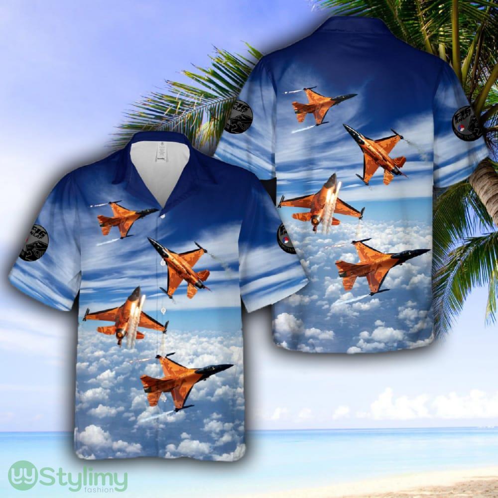 Royal Netherlands Air Force F-16 Demo Team Hawaiian Shirt 2 Royal Netherlands Air Force F-16 Demo Team Hawaiian Shirt - Royal Netherlands Air Force F-16 Demo Team Hawaiian Shirt