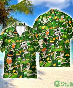 Saint Patricks Day Skull 3D Printed Beach Shirt Men Women Hawaiian Shirt Product Photo 1