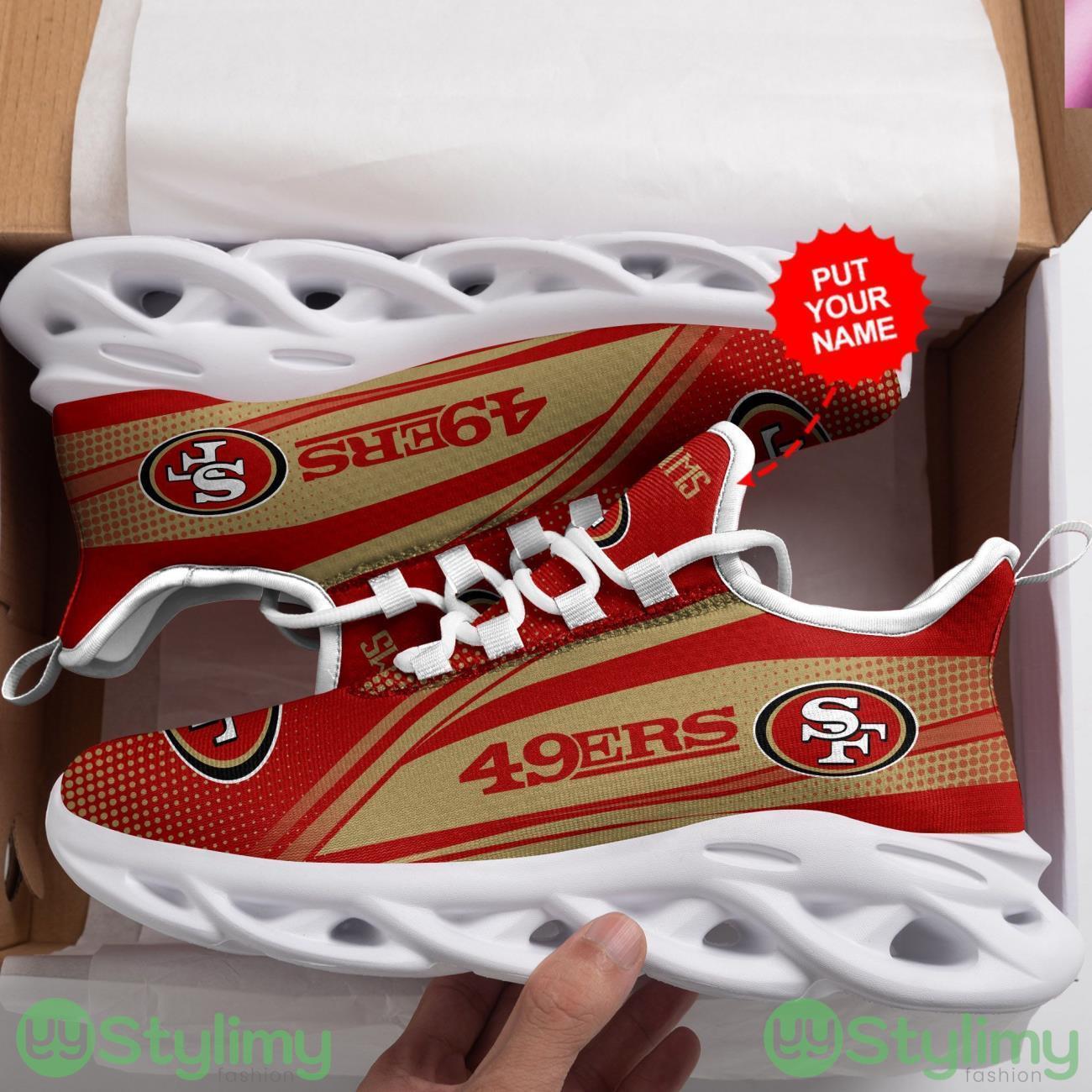 San Francisco 49ers Custom Name Max Soul Sneakers New Trends Sport Shoes For Men Women 2 San Francisco 49ers Custom Name Max Soul Sneakers New Trends Sport Shoes For Men Women Product Photo 2