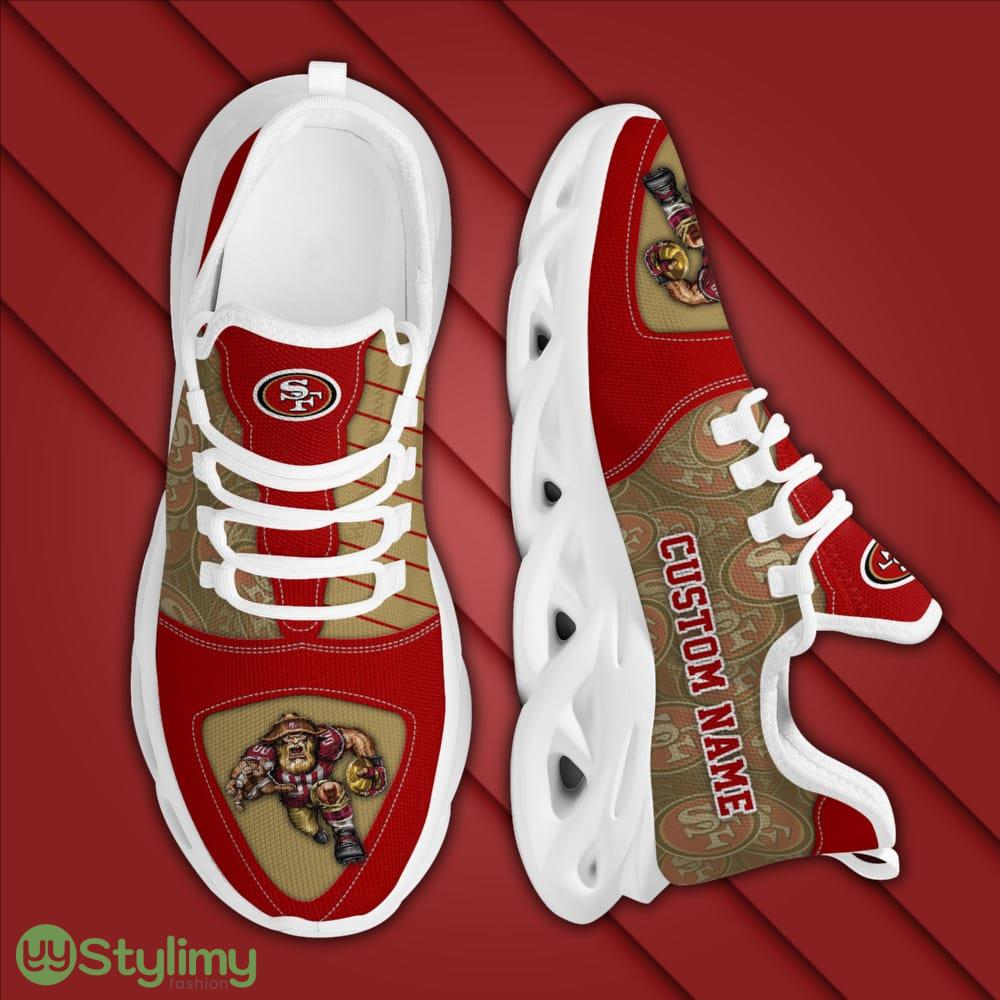 San Francisco 49ers Logo Custom Name Pattern 3D Max Soul Sneaker Shoes In Brown And Red 3 San Francisco 49ers Logo Custom Name Pattern 3D Max Soul Sneaker Shoes In Brown And Red - San Francisco 49ers Logo Custom Name Pattern 3D Max Soul Sneaker Shoes In Brown And Red_3