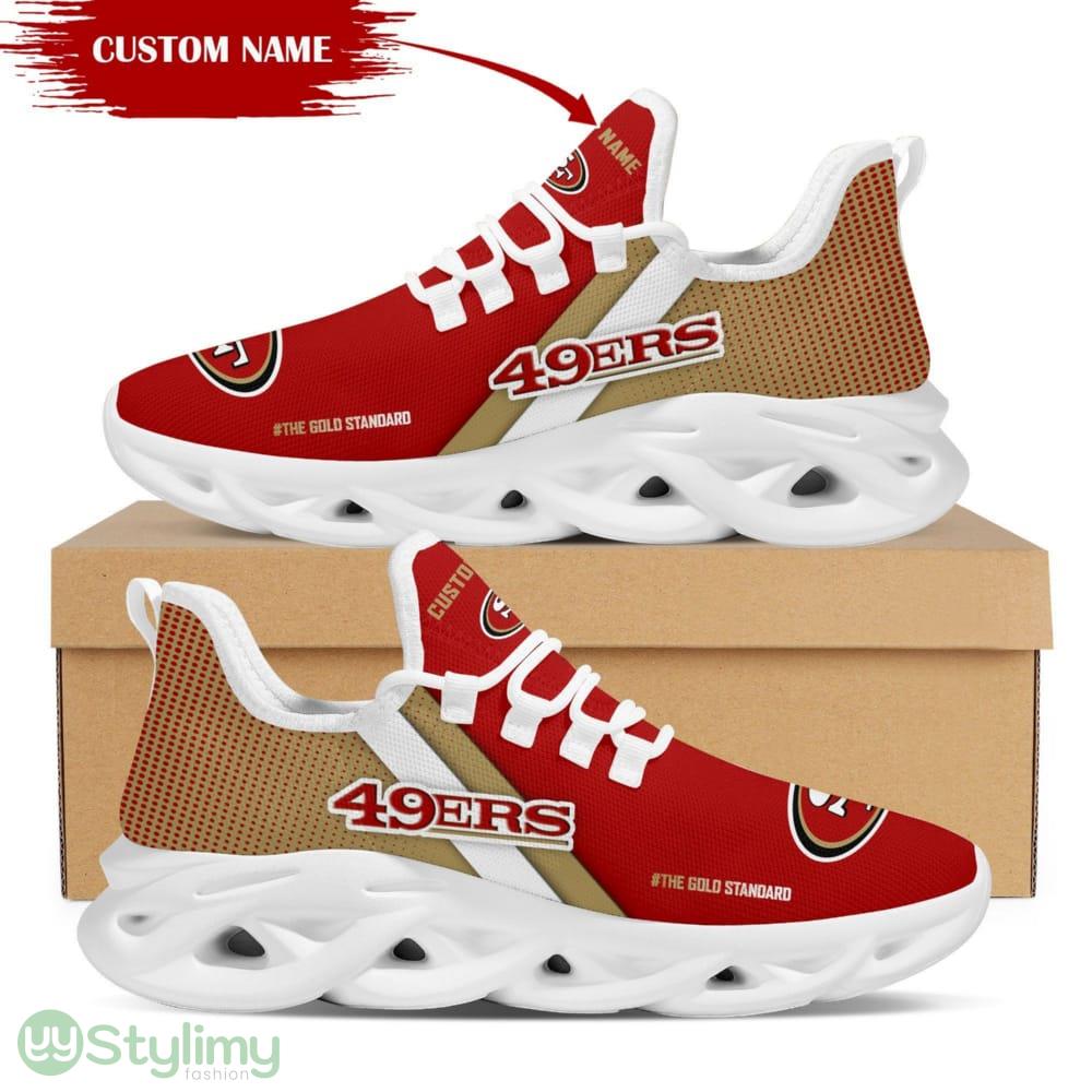 San Francisco 49ers Logo Pattern Custom Name 3D Max Soul Sneaker Shoes In Red Yellow 3 San Francisco 49ers Logo Pattern Custom Name 3D Max Soul Sneaker Shoes In Red Yellow - San Francisco 49ers Logo Pattern Custom Name 3D Max Soul Sneaker Shoes In Red Yellow_3