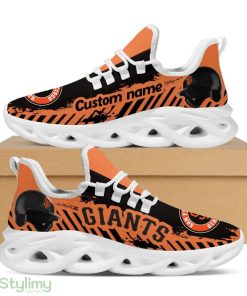 San Francisco Giants Logo Helmet And Stripe Pattern Custom Name 3D Max Soul Sneaker Shoes - San Francisco Giants Logo Helmet And Stripe Pattern Custom Name 3D Max Soul Sneaker Shoes_1