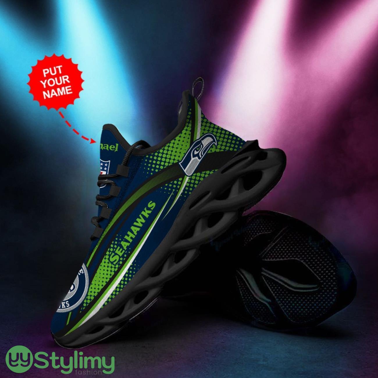 Seattle Seahawks Custom Max Soul Sneakers Running Sports Shoes Personalized Name 6 Seattle Seahawks Custom Max Soul Sneakers Running Sports Shoes Personalized Name Product Photo 1