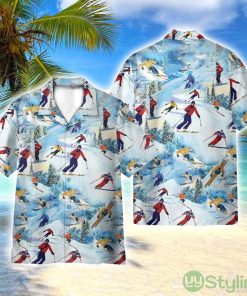Skiing 3D Printed Beach Shirt Men Women Hawaiian Shirt Product Photo 1