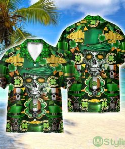 Skull Saint Patrick's Day 3D Printed Beach Shirt Men Women Hawaiian Shirt Product Photo 1