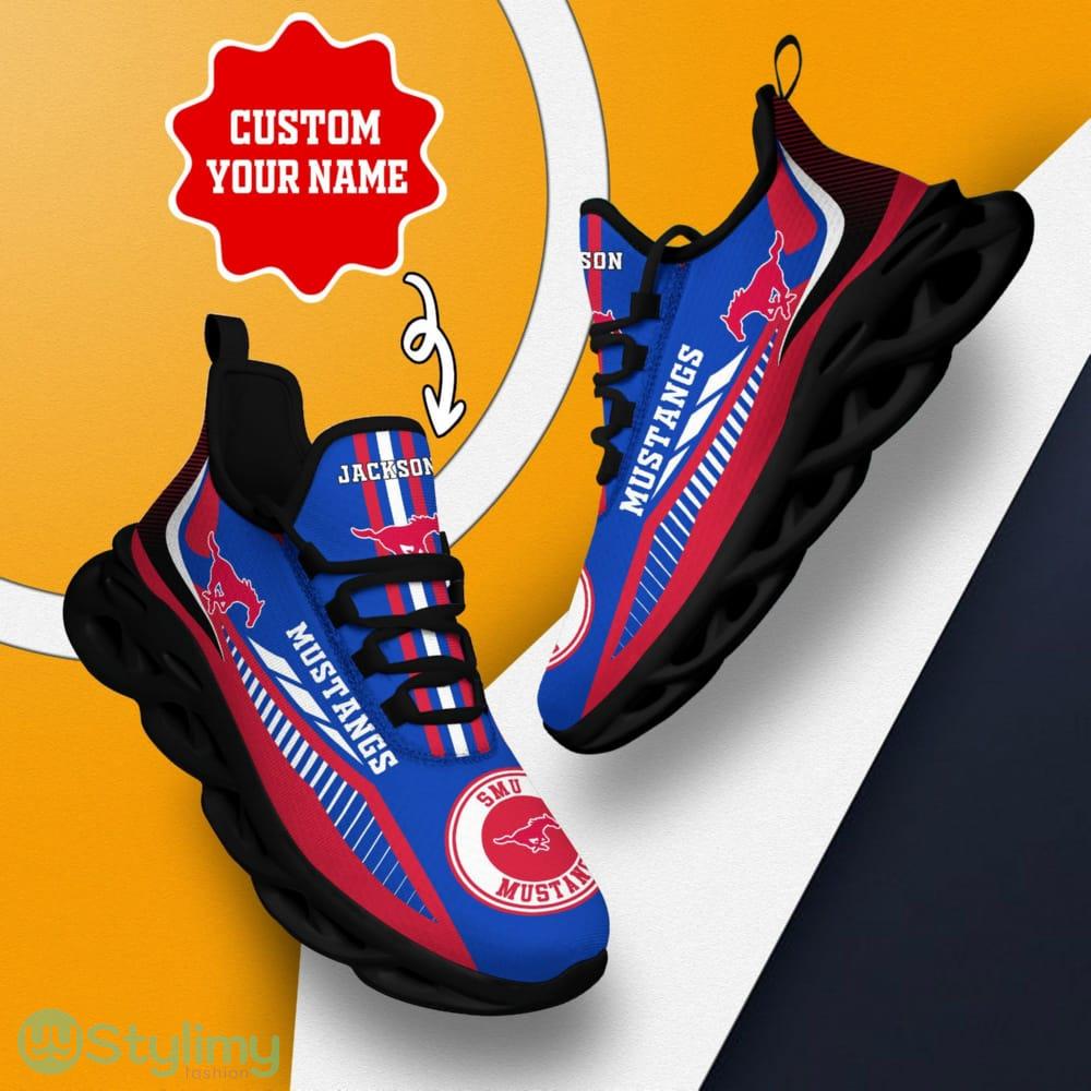 SMU Mustangs Logo Stripe Line Pattern Custom Name 3D Max Soul Sneaker Shoes 2 SMU Mustangs Logo Stripe Line Pattern Custom Name 3D Max Soul Sneaker Shoes - SMU Mustangs Logo Stripe Line Pattern Custom Name 3D Max Soul Sneaker Shoes_2