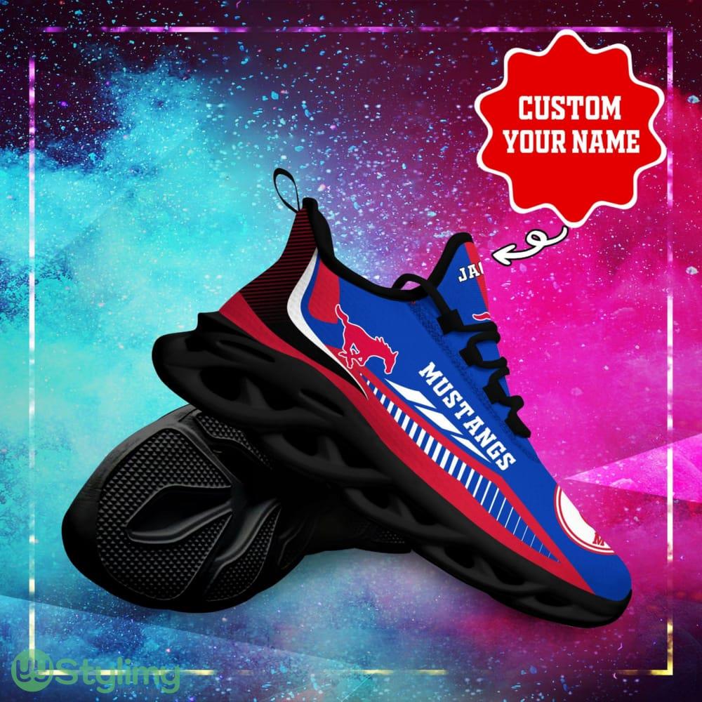 SMU Mustangs Logo Stripe Line Pattern Custom Name 3D Max Soul Sneaker Shoes 4 SMU Mustangs Logo Stripe Line Pattern Custom Name 3D Max Soul Sneaker Shoes - SMU Mustangs Logo Stripe Line Pattern Custom Name 3D Max Soul Sneaker Shoes_4