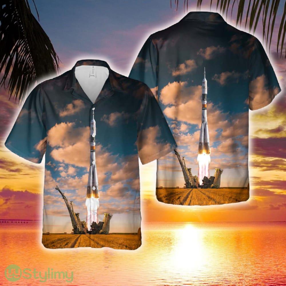 Soyuz-FG rocket launches from Gagarin's Start Hawaiian Shirt 1 soyuz fg rocket launches from gagarins start hawaiian shirt