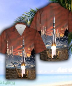 Soyuz TMA-9 Rocket Hawaiian Shirt - Soyuz TMA-9 Rocket Hawaiian Shirt