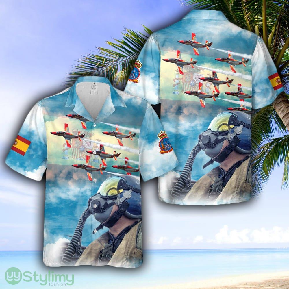 Spanish Air and Space Force Patrulla Águila (Eagle Patrol) aerobatic demonstration team Hawaiian Shirt 2 Spanish Air and Space Force Patrulla Águila (Eagle Patrol) aerobatic demonstration team Hawaiian Shirt - Spanish Air and Space Force Patrulla Águila (Eagle Patrol) aerobatic demonstration team Hawaiian Shirt