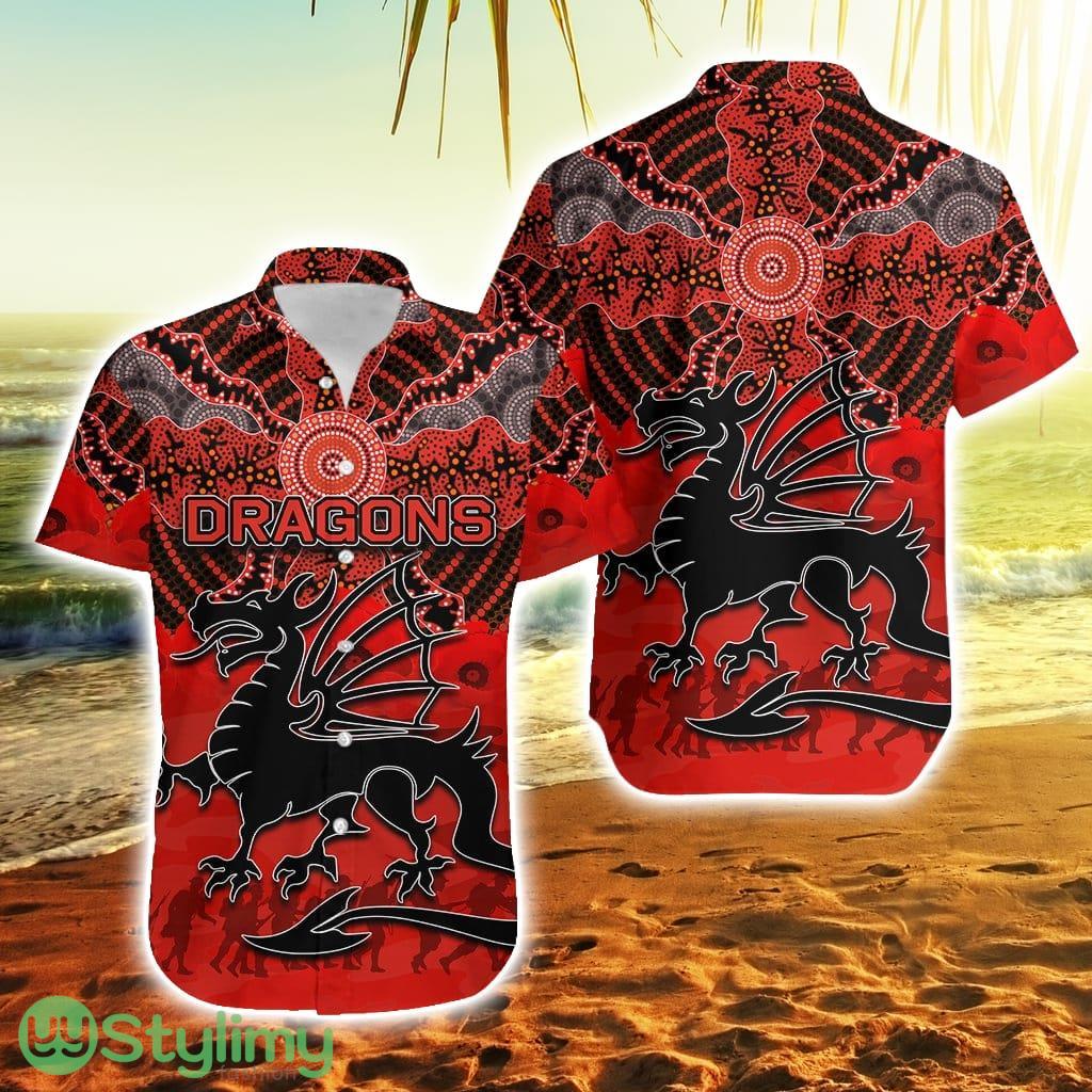 St. George Illawarra Dragons Anzac Day Aboriginal Hawaiian Shirt For Men And Women 2 St. George Illawarra Dragons Anzac Day Aboriginal Hawaiian Shirt For Men And Women Product Photo 1