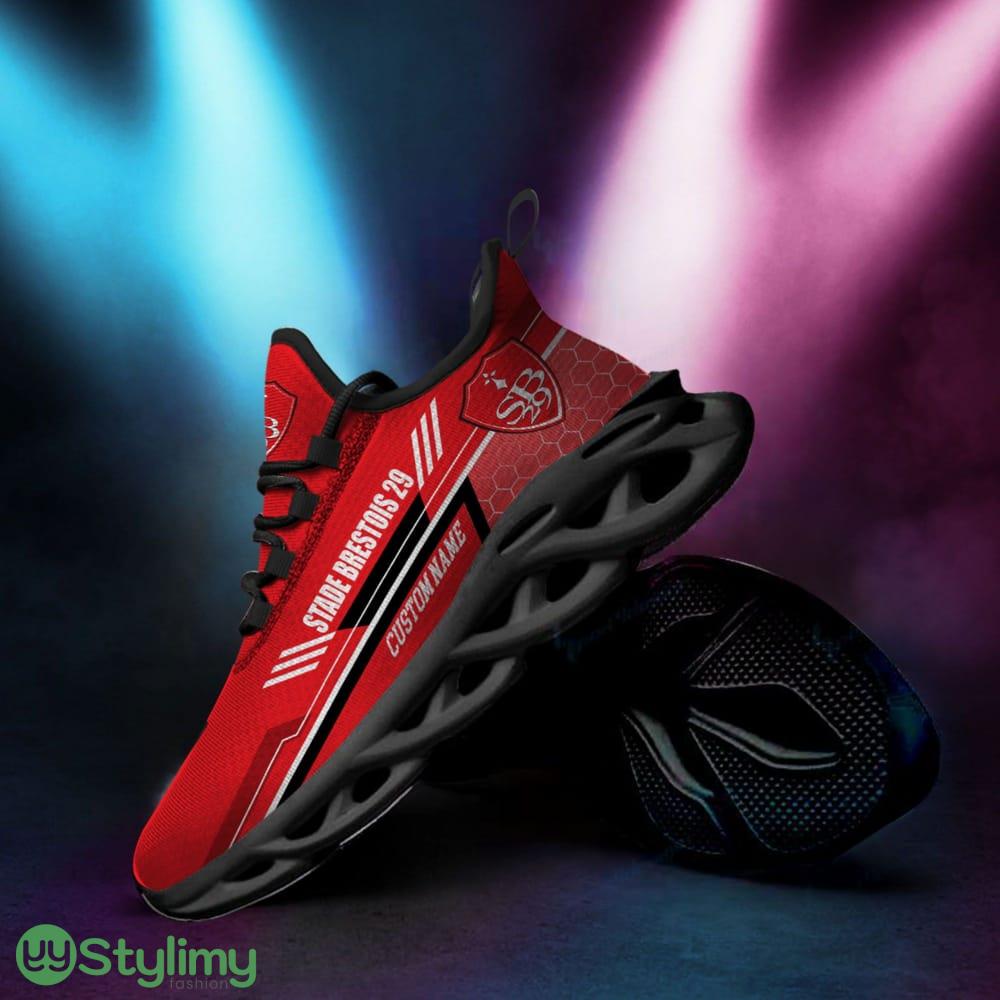 Stade Brestois 29 Logo Beehive Pattern Custom Name 3D Max Soul Sneaker Shoes 2 Stade Brestois 29 Logo Beehive Pattern Custom Name 3D Max Soul Sneaker Shoes - Stade Brestois 29 Logo Beehive Pattern Custom Name 3D Max Soul Sneaker Shoes_2