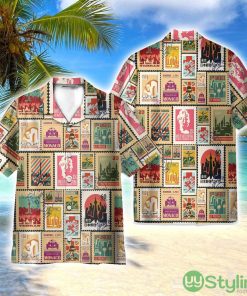 Stamps Cities World Vintage Travel 3D Printed Beach Shirt Men Women Hawaiian Shirt Product Photo 1