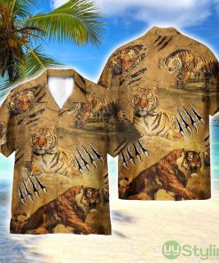 Strong Tiger Vintage 3D Printed Beach Shirt Men Women Hawaiian Shirt Product Photo 1