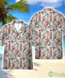 Summer Seafood Shrimps Fan 3D Printed Beach Shirt Men Women Hawaiian Shirt Product Photo 1