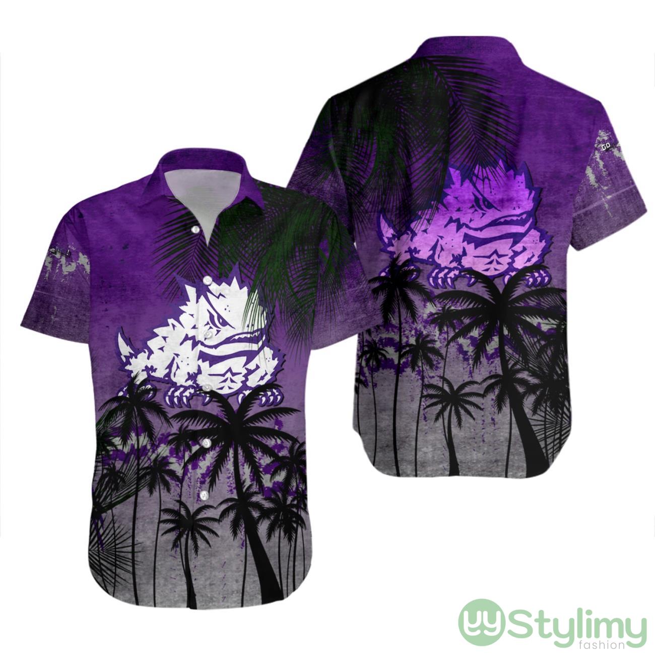 TCU Horned Frogs NCAA Tropical Grunge Pattern Hawaii Shirt For Big Fans 2 TCU Horned Frogs NCAA Tropical Grunge Pattern Hawaii Shirt For Big Fans Product Photo 2