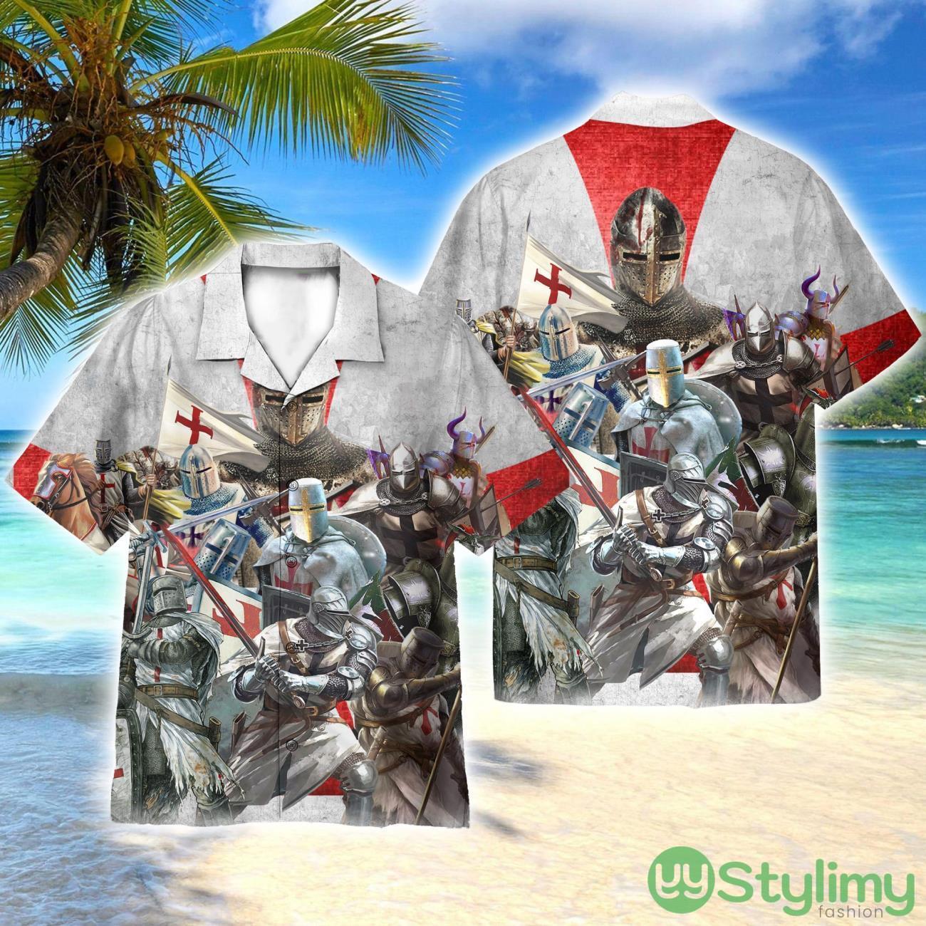 Templar Knight Squad 3D Printed Beach Shirt Men Women Hawaiian Shirt 2 Templar Knight Squad 3D Printed Beach Shirt Men Women Hawaiian Shirt Product Photo 1