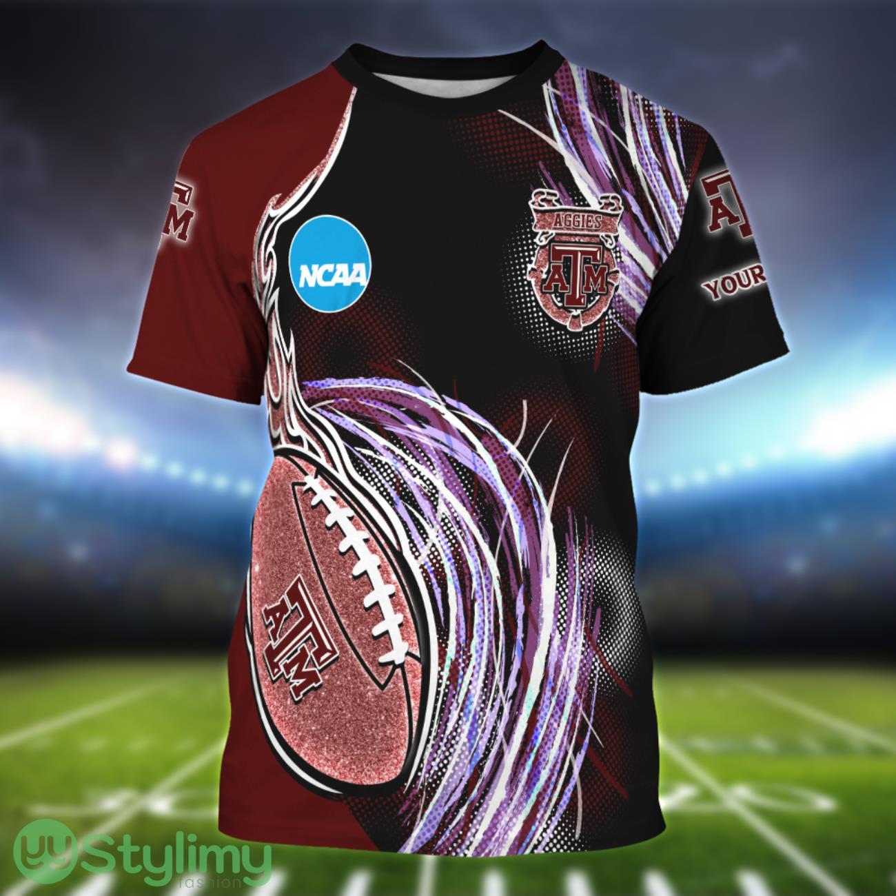 Texas A&M Aggies Personalized Name Sport 3D T-Shirt 2 Texas A&M Aggies Personalized Name Sport 3D T-Shirt Product Photo 1