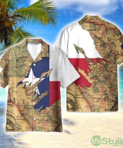 Texas Flag And Map 3D Printed Beach Shirt Men Women Hawaiian Shirt Product Photo 1