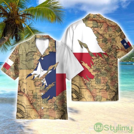 Texas Flag And Map 3D Printed Beach Shirt Men Women Hawaiian Shirt Product Photo 1