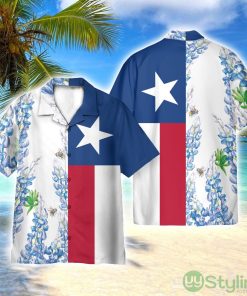 Texas Flag Bluebonnets 3D Printed Beach Shirt Men Women Hawaiian Shirt Product Photo 1
