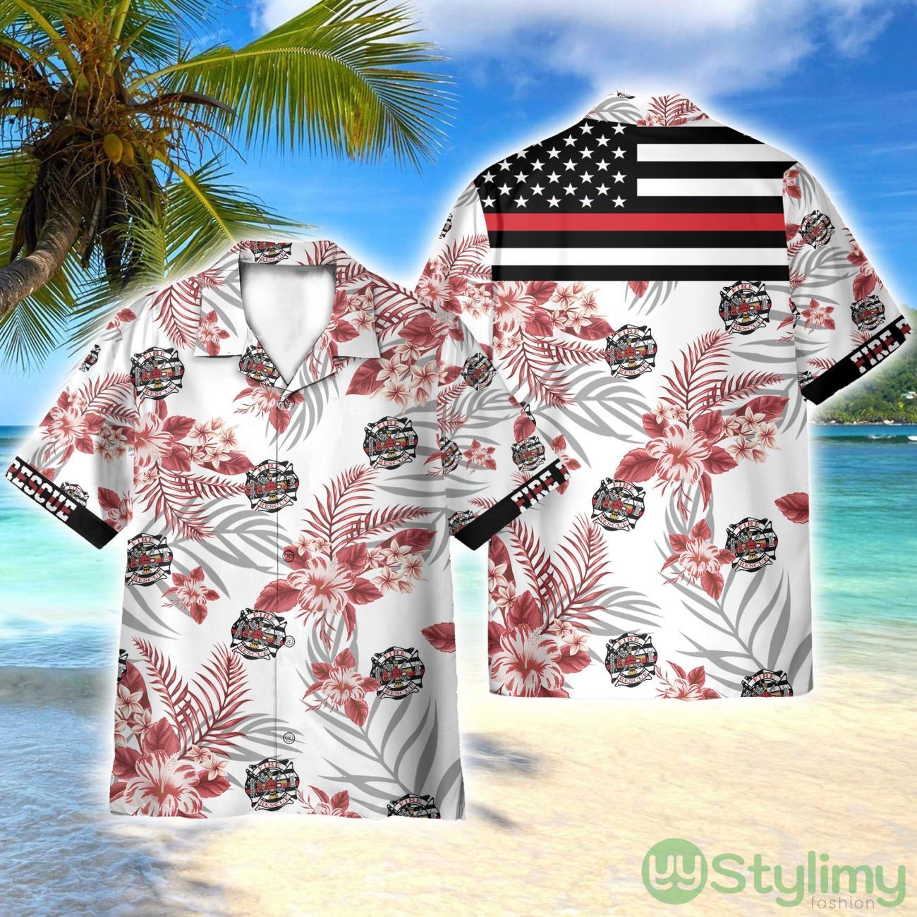 The Red Line Flag Firefighter 3D Printed Beach Shirt Men Women Hawaiian Shirt 2 The Red Line Flag Firefighter 3D Printed Beach Shirt Men Women Hawaiian Shirt Product Photo 1