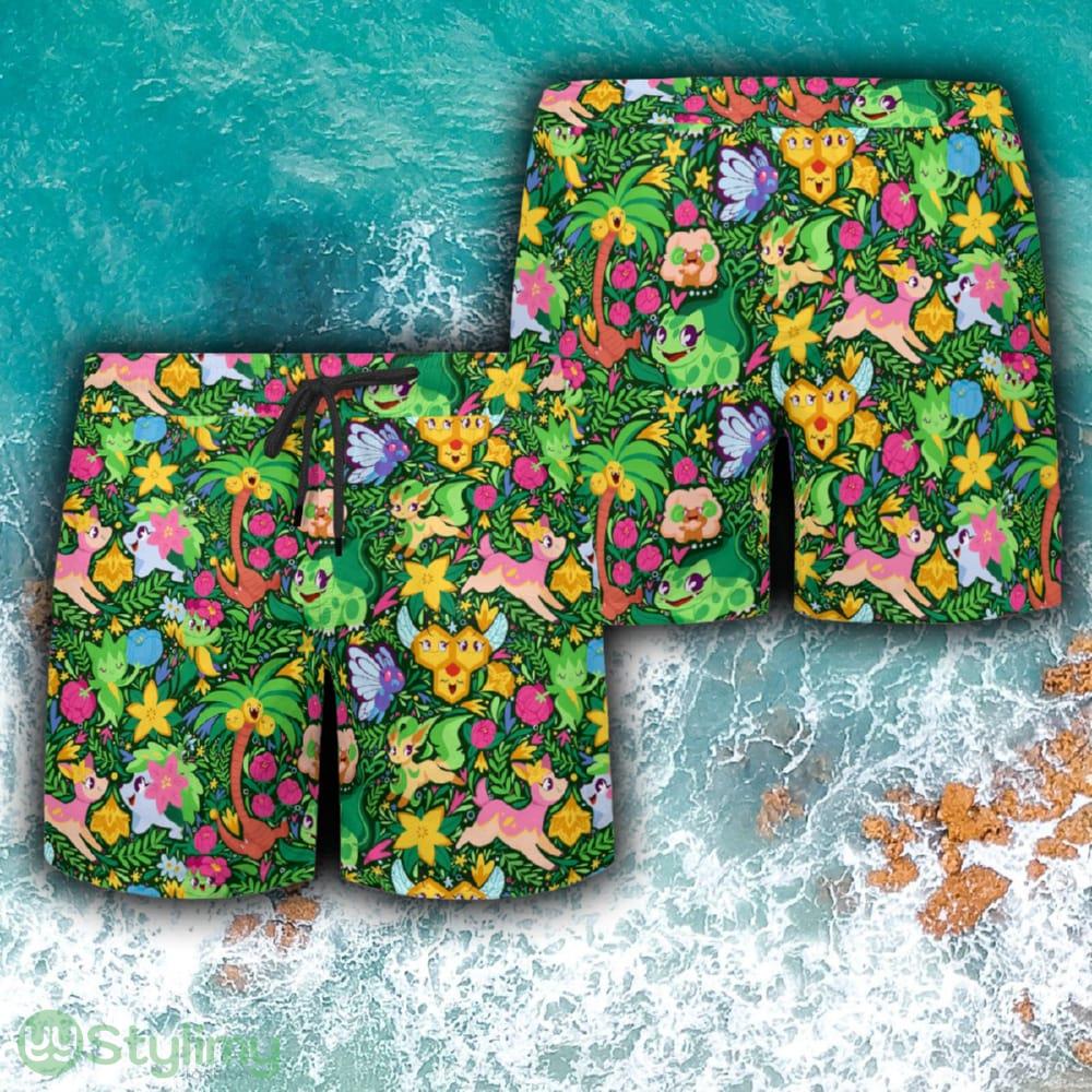 Tropical Green Pokemon Floral Aloha Hawaiian Shirt And Short Combo Gift For Fans 2 Tropical Green Pokemon Floral Aloha Hawaiian Shirt And Short Combo Gift For Fans - Tropical Green Pokemon Hawaiian Shirt_5