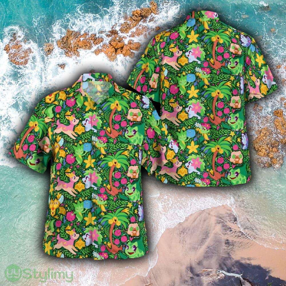 Tropical Green Pokemon Floral Aloha Hawaiian Shirt And Short Combo Gift For Fans 3 Tropical Green Pokemon Floral Aloha Hawaiian Shirt And Short Combo Gift For Fans - Tropical Green Pokemon Hawaiian Shirt_1