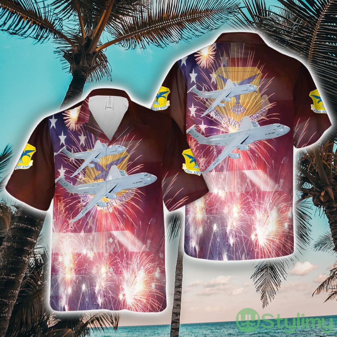 US Air Force 436th Airlift Wing C-5M Super Galaxy, 4th Of July Hawaiian Shirt New Style Hawaii Shirt 2 US Air Force 436th Airlift Wing C-5M Super Galaxy, 4th Of July Hawaiian Shirt New Style Hawaii Shirt Product Photo 1