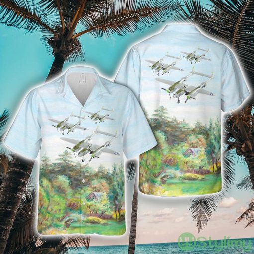 US Army Air Corps Lockheed P-38 Lightning Down Beat World War II American fighter aircraft Hawaiian Shirt New Style Hawaii Shirt Product Photo 1