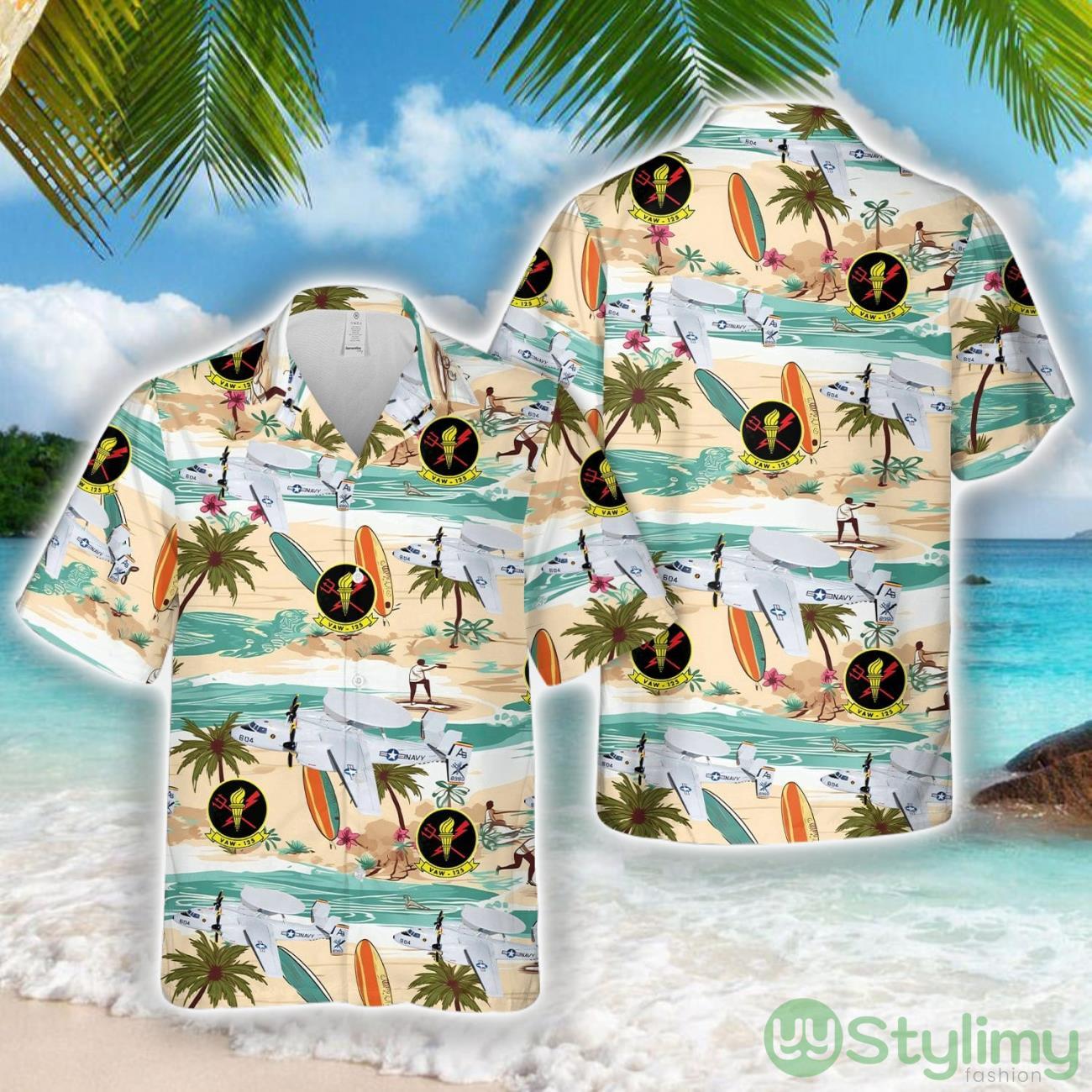 US Navy VAW-125 Torch bearers E-2C (2004) Hawkeye 3D Hawaiian Shirt Unisex For Men Women Summer Holiday 2 US Navy VAW-125 Torch bearers E-2C (2004) Hawkeye 3D Hawaiian Shirt Unisex For Men Women Summer Holiday Product Photo 1