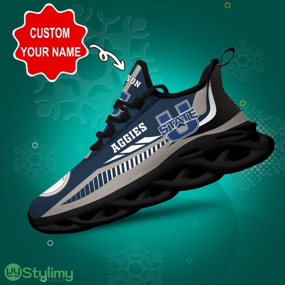 Utah State Aggies Logo Stripe Line Pattern Custom Name 3D Max Soul Sneaker Shoes 6 Utah State Aggies Logo Stripe Line Pattern Custom Name 3D Max Soul Sneaker Shoes - Utah State Aggies Logo Stripe Line Pattern Custom Name 3D Max Soul Sneaker Shoes_1