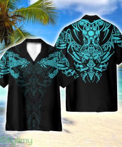 Viking Wolf Turquoise Short Sleeve Shirts 3D Hawaiian Shirt All Over Printed Product Photo 1