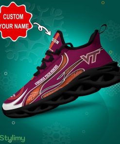 Virginia Tech Hokies Logo Unique Pattern Custom Name 3D Max Soul Sneaker Shoes ZAV - Virginia Tech Hokies Logo Unique Pattern Custom Name 3D Max Soul Sneaker Shoes_1