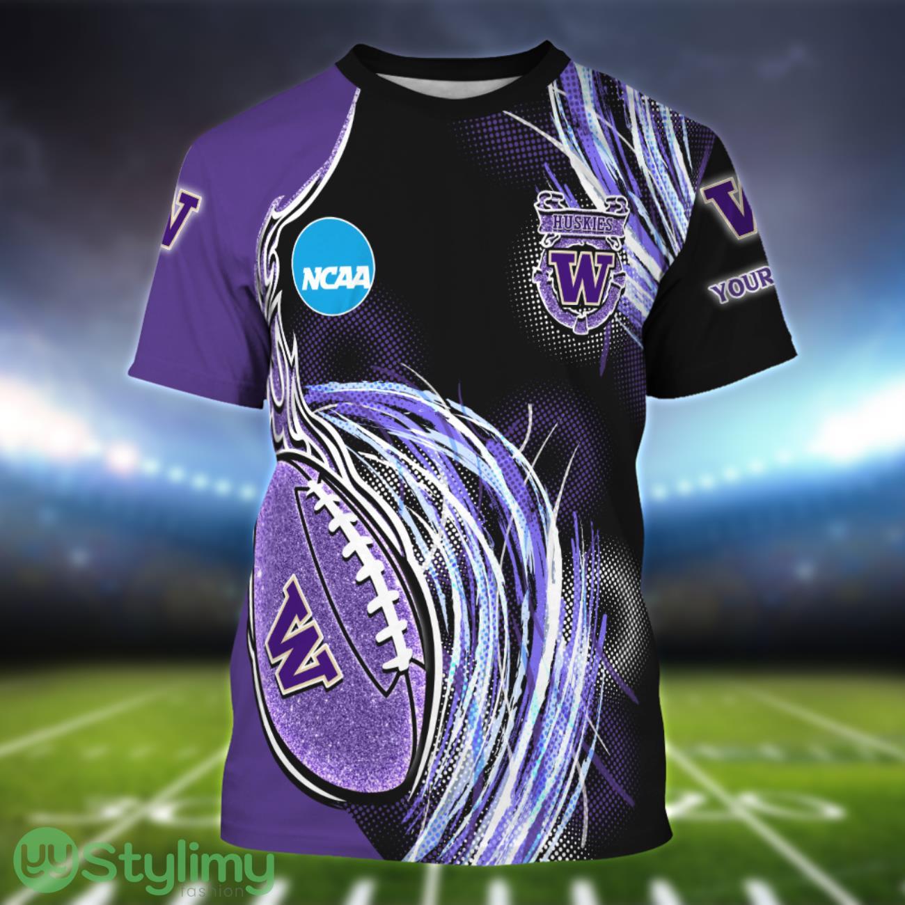 Washington Huskies Personalized Name Sport 3D T-Shirt 1 Washington Huskies Personalized Name Sport 3D T-Shirt Product Photo 1