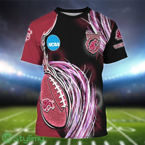 Washington State Cougars Personalized Name Sport 3D T-Shirt