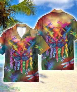 Watercolor Dragonfly And Dreamcatcher 3D Hawaiian Shirt All Over Printed Product Photo 1