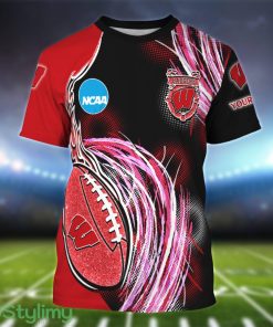 Wisconsin Badgers Personalized Name Sport 3D T-Shirt Product Photo 1