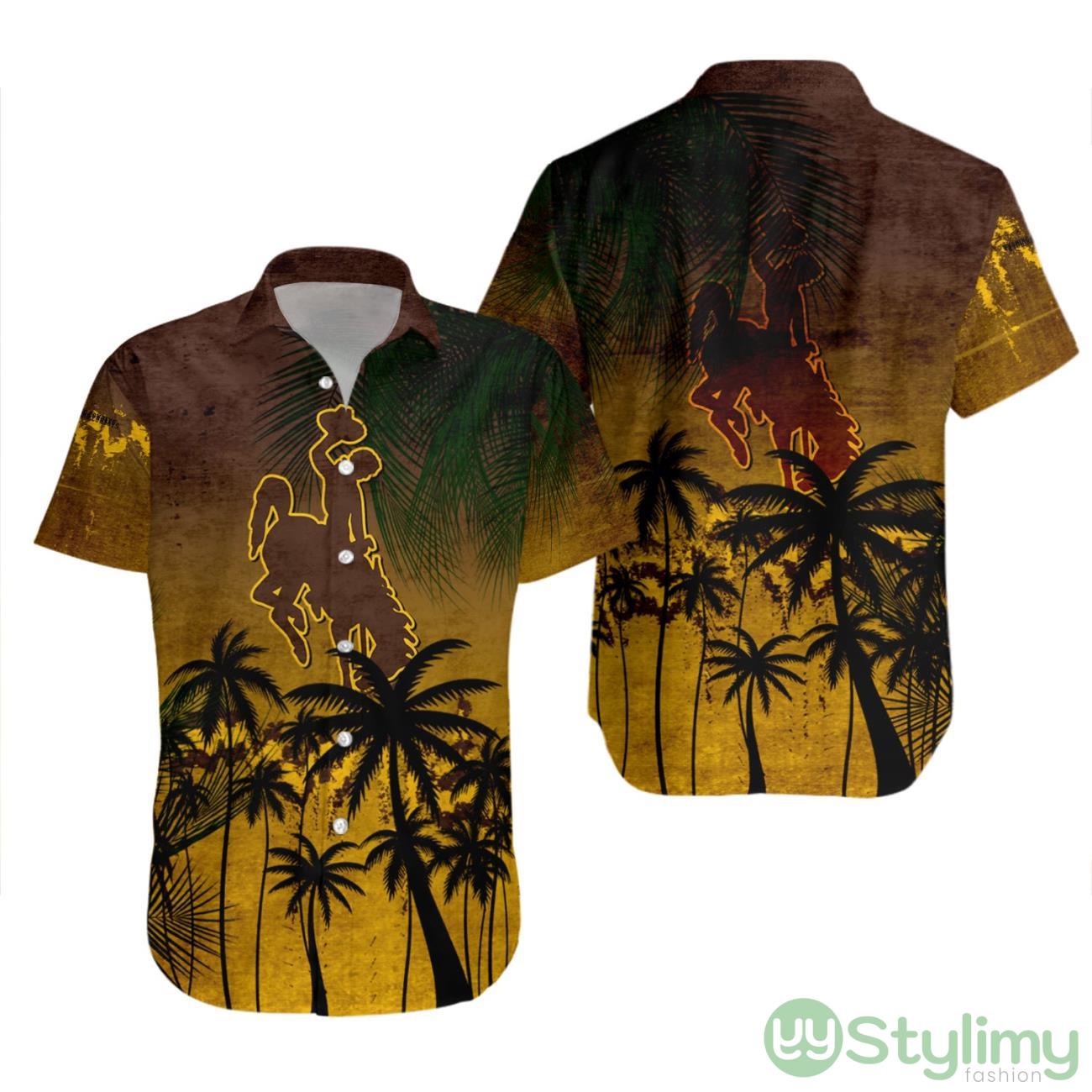 Wyoming Cowboys NCAA Tropical Grunge Pattern Hawaii Shirt For Big Fans 2 Wyoming Cowboys NCAA Tropical Grunge Pattern Hawaii Shirt For Big Fans Product Photo 2