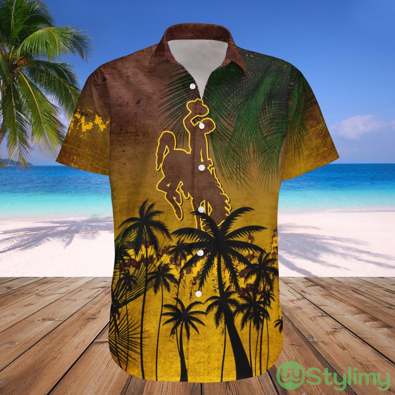 Wyoming Cowboys NCAA Tropical Grunge Pattern Hawaii Shirt For Big Fans 3 Wyoming Cowboys NCAA Tropical Grunge Pattern Hawaii Shirt For Big Fans Product Photo 1