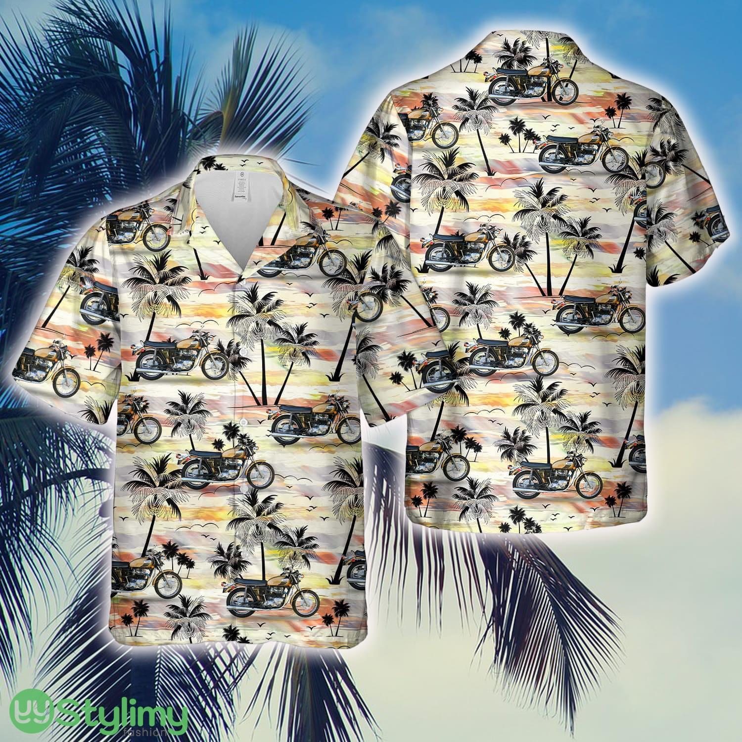 1971 Triumph 650cc T120RV 5-speed Bonneville Hawaiian Shirt 2 1971 Triumph 650cc T120RV 5-speed Bonneville Hawaiian Shirt - 1971 Triumph 650cc T120RV 5-speed Bonneville Hawaiian Shirt