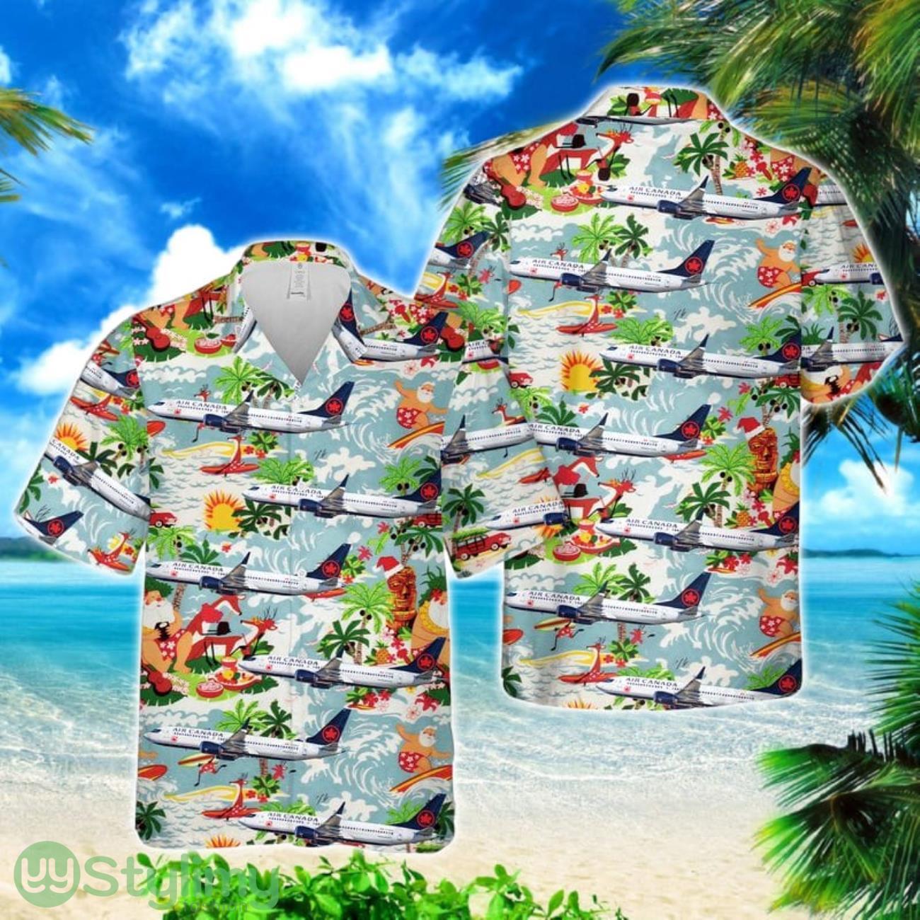 Air Canada Boeing 737-Max 8 Christmas Santa Claus Hawaiian Shirt 2 Air Canada Boeing 737-Max 8 Christmas Santa Claus Hawaiian Shirt Product Photo 1