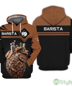 Barista Custom Name All Over Printed 3D Hoodie Coffee Beans Personalized Gift For Barista Product Photo 1