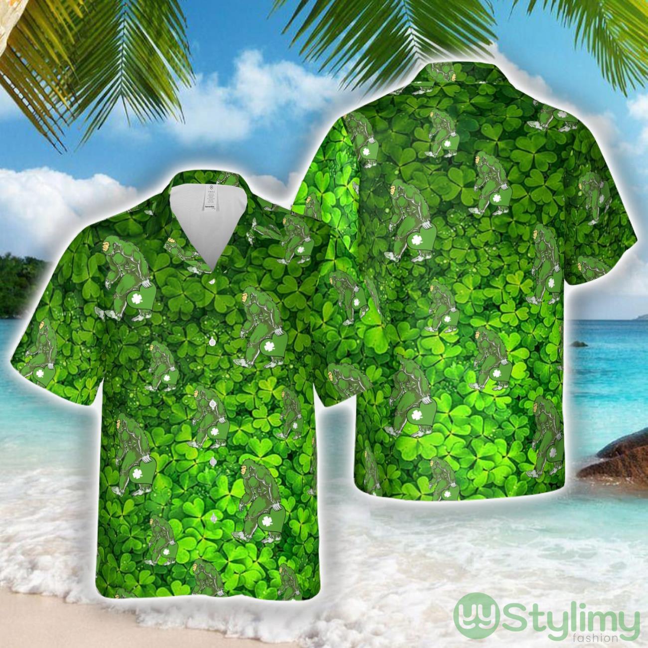 Bigfoot Shamrock Happy St Patrick's Day Hawaiian Shirt Aloha Holiday Gift For Men Women 2 bigfoot shamrock happy st patricks day hawaiian shirt aloha holiday gift for men women