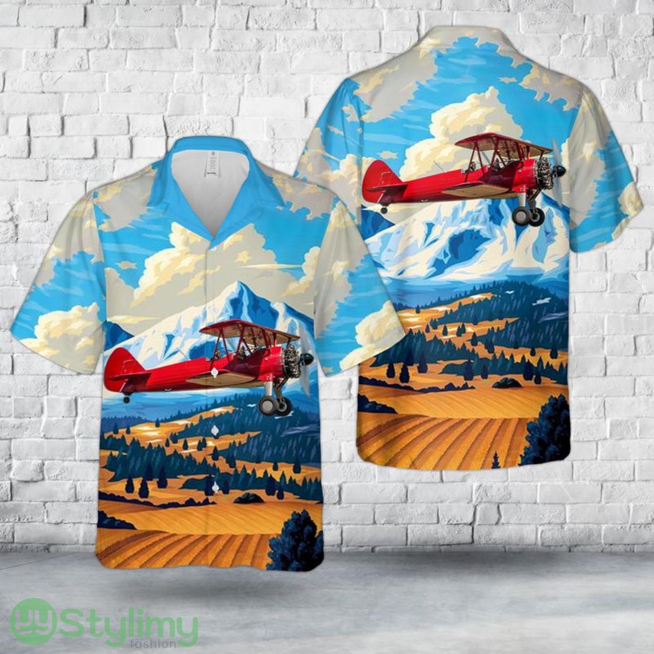 Boeing Stearman PT-17 Big Red Hawaiian Shirt 2 Boeing Stearman PT-17 Big Red Hawaiian Shirt Product Photo 1